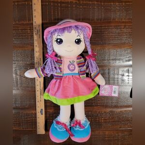 20” Lollipop Dolls Plush Rag Doll Purple Hair Pink Dress Rainbow Outfit NWT